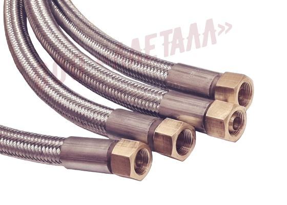 Corrugated hoses with brass fittings — LLETALL PTFE hose project